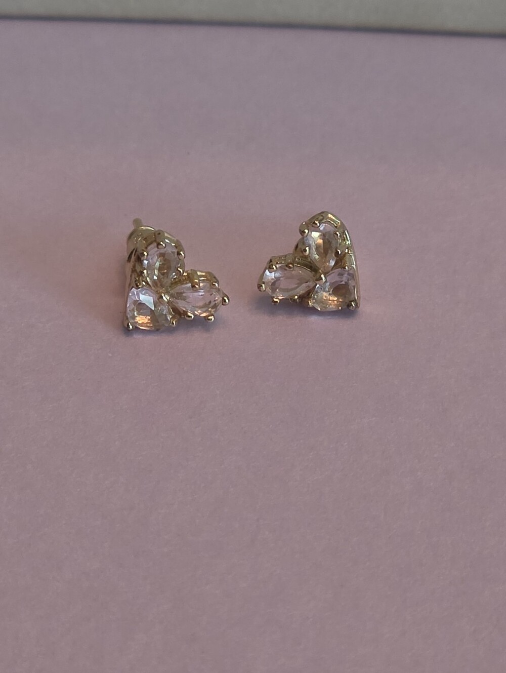 Kendra Scott Gold-Tone Pink Crystal Heart Stud Earrings